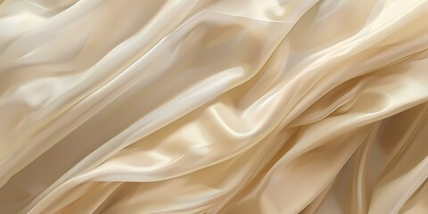 Obraz premium Modern Abstract wave silk fabric textured gradient background, wallpaper with color theme of Ivory white beige gold