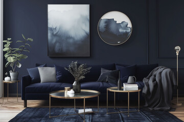 Stylish Lounge Interior with Plush Sofa and Elegant Decor