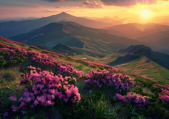 A breathtaking sunrise over the Carpathian Mountains