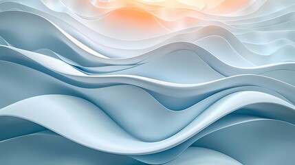 Modern Abstract wave silk fabric textured gradient background, wallpaper with color theme of light blue and gold