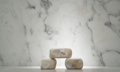 podium background with natural stones