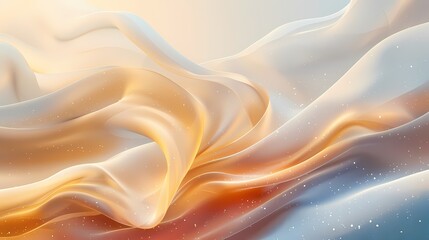 Modern Abstract wave silk fabric textured gradient background, wallpaper with color theme of Ivory white pastel