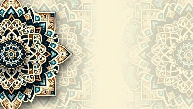 Dynamic Animated Muslim Background with Contemporary Mandala Design - Islamic Ornament Loop