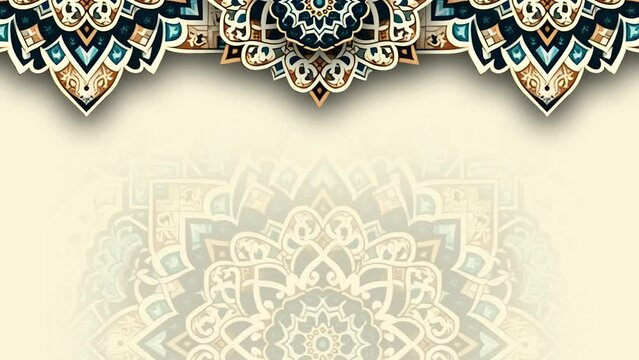 Dynamic Animated Muslim Background with Contemporary Mandala Design - Islamic Ornament Loop