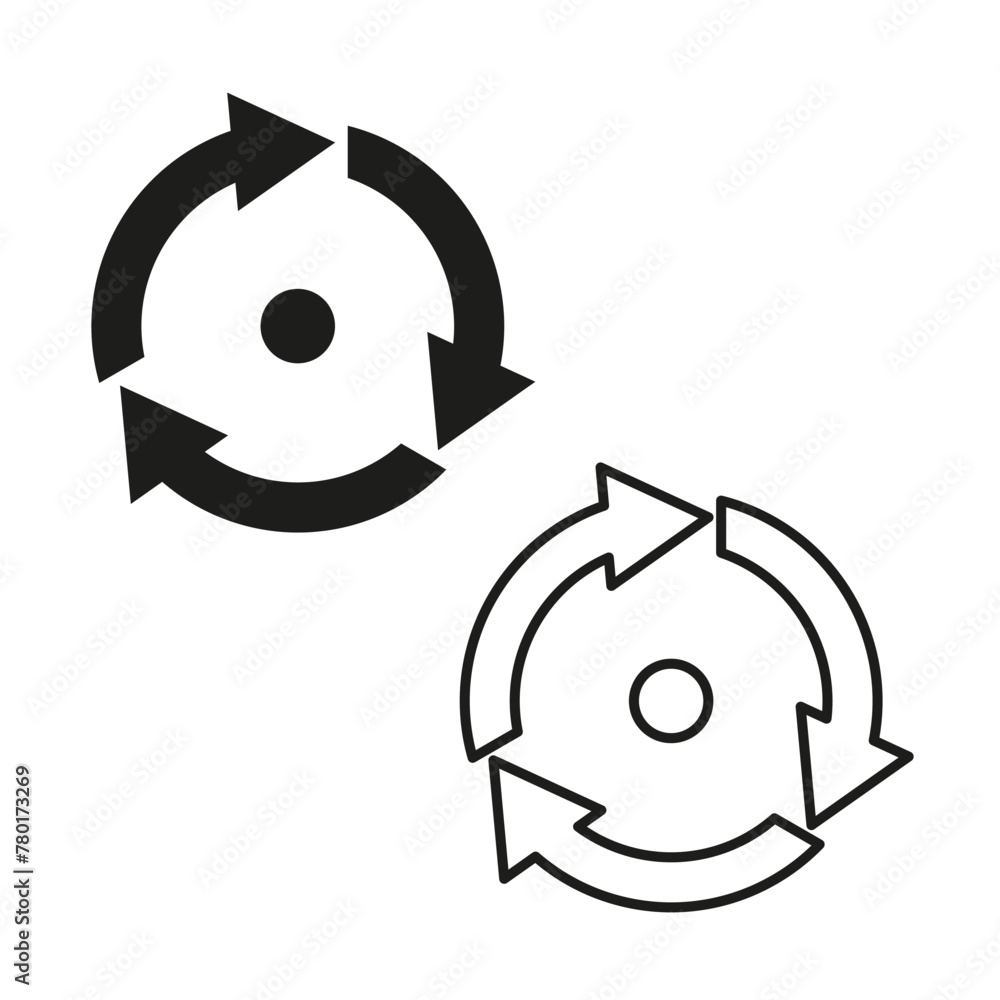 Poster circular arrows icon. synchronized system symbol. continuous cycle sign. vector illustration. eps 10