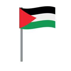 Vector flat Palestine flag isolated on white background
