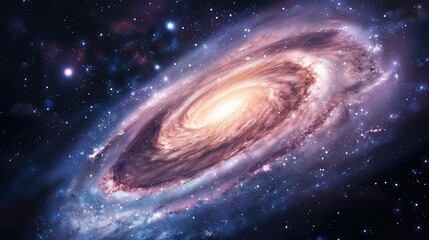 Obraz premium Spiral galaxy, illustration of Milky Way