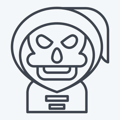Icon Reaper. related to Halloween symbol. line style. simple design illustration