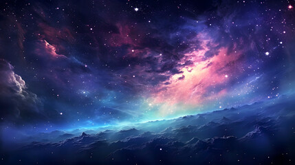 Digital blue and purple nebula starry abstract graphic poster web page PPT background