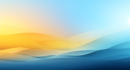 A background composed of abstract colorful blurred pastel background,  gradient waves light blue and yellow