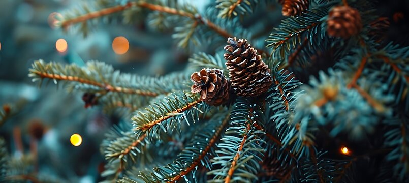Nature's Silent Symphony: Pinecones Embraced by Evergreen, Awaiting Wind's Whisper to Disperse Seeds of Renewal in Serene Forest Tapestry