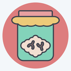 Icon Brain Jar. related to Halloween symbol. color mate style. simple design illustration