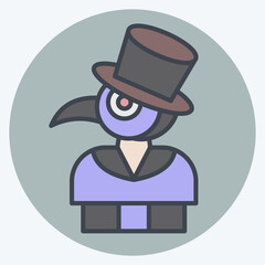 Icon Plague. related to Halloween symbol. color mate style. simple design illustration
