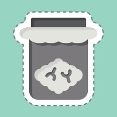 Sticker line cut Brain Jar. related to Halloween symbol. simple design illustration