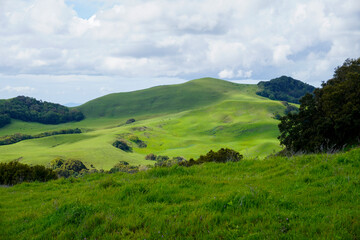 Obraz premium Grass Covered Ridge Lines and Hills