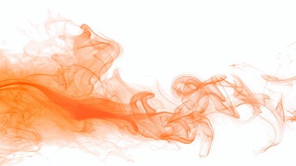 Abstract orange smoke with natural white background