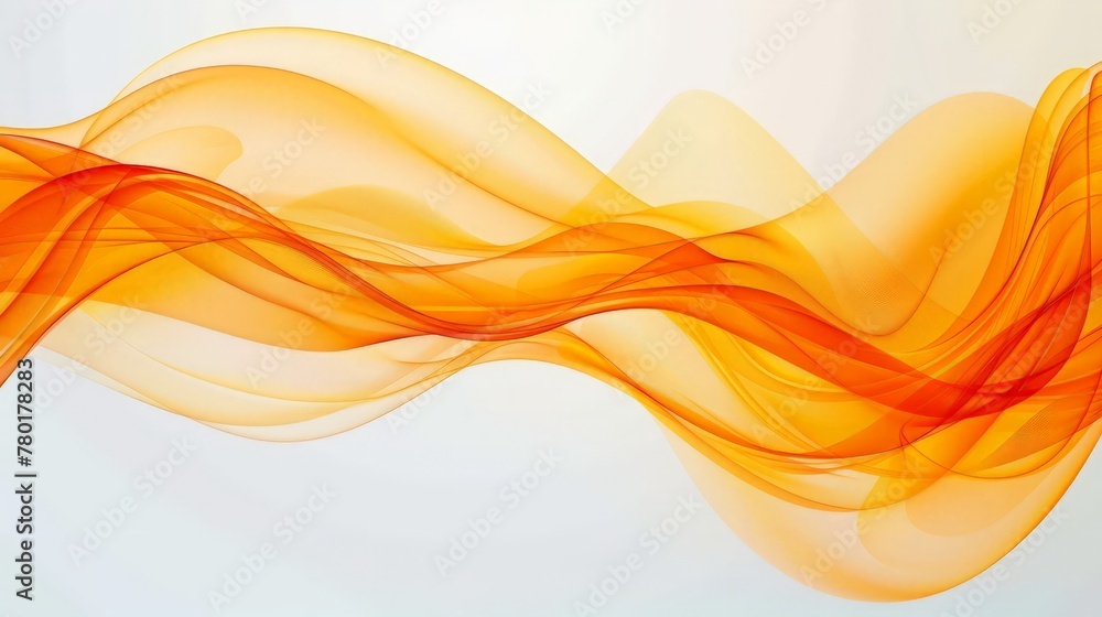 Poster abstract background with orange smooth color wave.