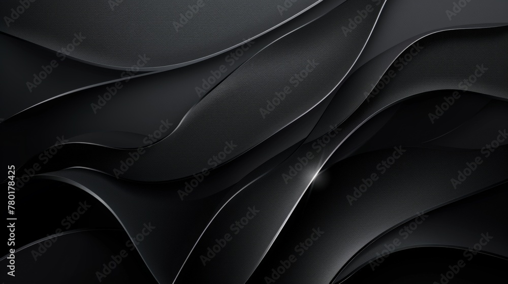 Poster black background with line curve design