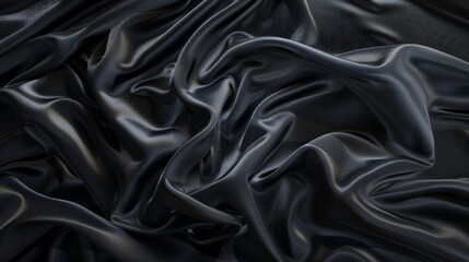 Beautiful black background with drapery and folds of silk