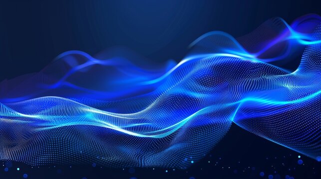 beautiful abstract wave technology background with blue light digital effect corporate concept