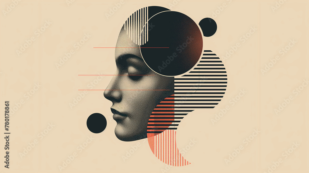 Poster geometry minimalistic artwork poster with simple shape and figure. abstract vector pattern design in