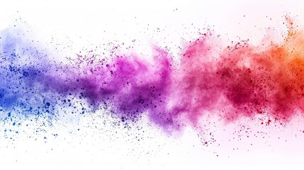 Colorful powder explosion on white background. Colored cloud. Colorful dust explode. Paint Holi.