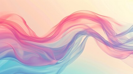 Flowing color curve shape with soft gradient abstract background, relaxing and tranquil art, ease and tranquil image.