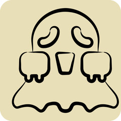 Icon Spirit. related to Halloween symbol. hand drawn style. simple design illustration