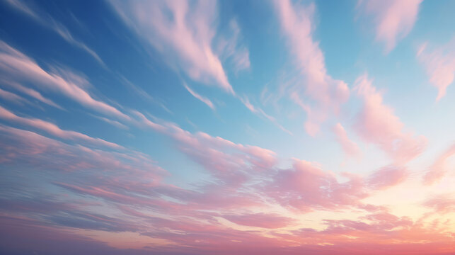 Sky at sunset, sky at sunrise, clouds, orange clouds cirrus clouds, cumulus clouds, sky gradient, sky background at dusk, twilight, pink sky, pink clouds, sun, environment, background