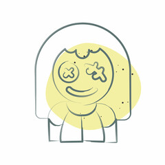 Icon Cursed Doll. related to Halloween symbol. Color Spot Style. simple design illustration