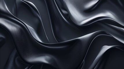 Smooth elegant black satin texture abstract background. Luxurious background design