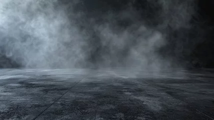 Fotobehang Texture dark concrete floor with mist or fog © chanidapa
