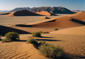 Fototapeta na wymiar desert Landscape with mountains and sky