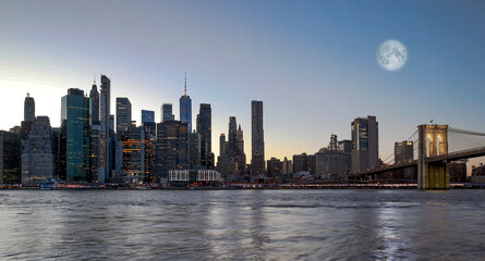 Panorama new york city at night - 780181445