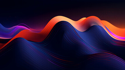 Digital blue and purple mountain curve abstract graphic poster web page PPT background