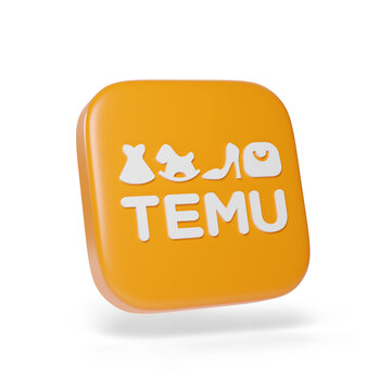 Buenos Aires, Argentina - April 3rd, 2024: Temu logo in three dimensions isolated on white background. 3d illustration.