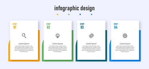 Business infographics template. timeline with 4 steps, options. can be used for workflow diagram, info chart, web design. vector illustration