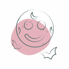 Icon Full Moon. related to Halloween symbol. Color Spot Style. simple design illustration