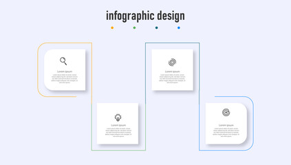 Business infographics template. timeline with 4 steps, options. can be used for workflow diagram, info chart, web design. vector illustration
