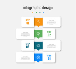 Modern infographic business template and data visualization with 4 options. can be used for work flow diagram, info chart, web design. vector illustration. Premium Vector