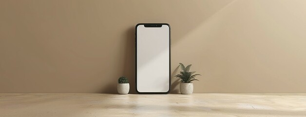 Realistic smartphone mockup. perspective mobile phone mockup similar to iphone with blank screen,...