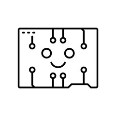 cyber screen icon. outline icon