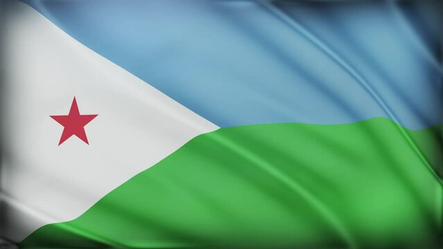 Waving Djibouti flag background