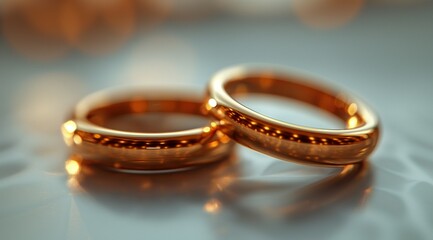 A pair of golden wedding rings 