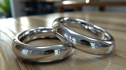 A pair of silver white gold diamond rings