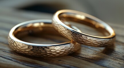 A pair of golden wedding rings 