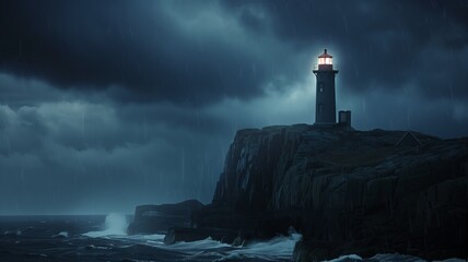 嵐の中の灯台