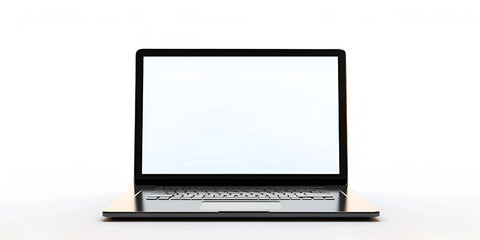Mockup of Modern Laptop with Blank Screen isolated on white Background notebook mockup isolated with blank display