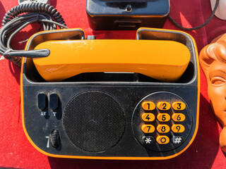Vintage Yellow Telephone with Built-In Radio