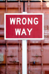 Wrong Way sign for the redirection of traffic 